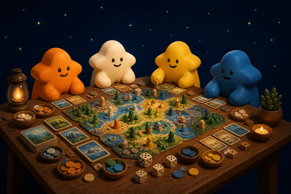 Amigos reunidos em uma partida de boardgame